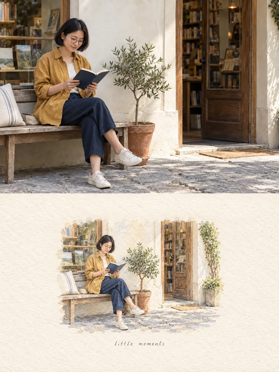 Create a balanced 3:4 photo-and-illustration page, control the miniature’s scale and understand when a separate layout step is needed to preserve the original photo.